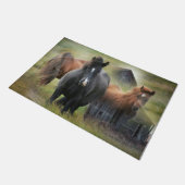 Paillasson Beaux chevaux et grange rustique (Incliné)