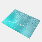 Paillasson Beaux gouttes d'parties scintillant à la menthe bl (Incliné)