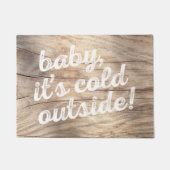 Paillasson bébé, c'est extérieur froid ! sur le fond en bois (Devant)
