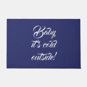Paillasson Bébé il fait froid dehors bleu marine blanc coutum (Devant)