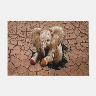 Paillasson Bébé mignon Eléphant Porte 3D Eléphant Amant