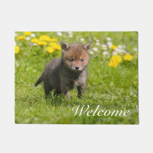Paillasson Bébé sauvage rouge pelucheux mignon de Fox CUB -