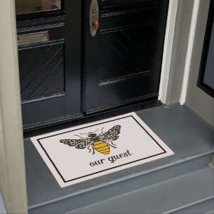 Paillasson Bee Our Guest   Soyez notre invité   Porte d'abeil