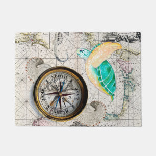 Paillasson Beige de carte de tortue de mer
