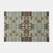 Paillasson Beige Turquoise Bleu Vert Taupe Brown Art Tribal (Devant)