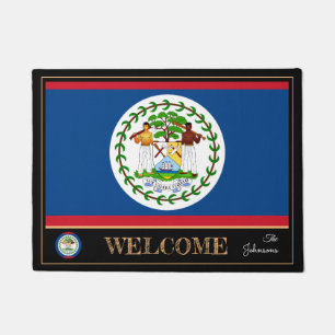 Paillasson Bélize & Belize Flag house mats / sports Bienvenue