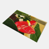 Paillasson Belle Anthurium Rouge Fleur Tropicale Photographie (Incliné)
