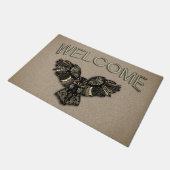 Paillasson Belle Chouette rustique Bienvenue (Incliné)