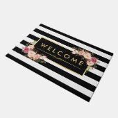 Paillasson Belle Décor Floral Noir Blancs (Incliné)