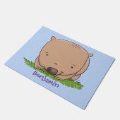 Paillasson Belle illustration de dessin animé de bébé wombat (Incliné)