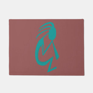 Paillasson Belle peinture Turquoise Kokopelli
