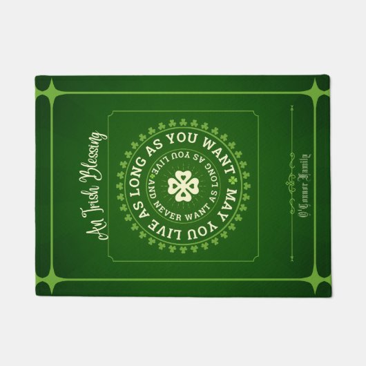 Paillasson Bénédiction irlandaise | Que vous viviez aussi lon (Devant)