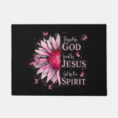 Paillasson Béni Par Dieu - Aimé Par Jésus Tournesol Rose (Devant)