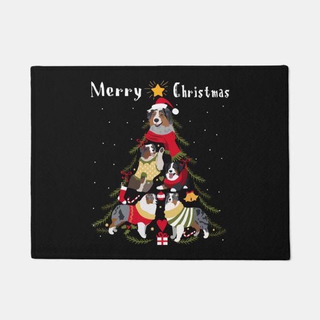 Paillasson Berger australien Aussie sapin de Noël Chien de No (Devant)