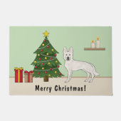 Paillasson Berger suisse blanc Chien blanc GSD Arbre de Noël (Devant)