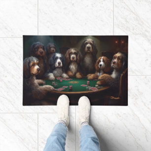 Paillasson Bernedoodle Chiens Jouer Poker Art
