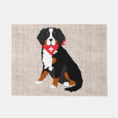 Paillasson Bernese Mountain Dog Croix suisse Tan Burlap (Devant)