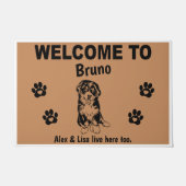 Paillasson Bernese Mountain Dog Welcome Home Personalized (Devant)