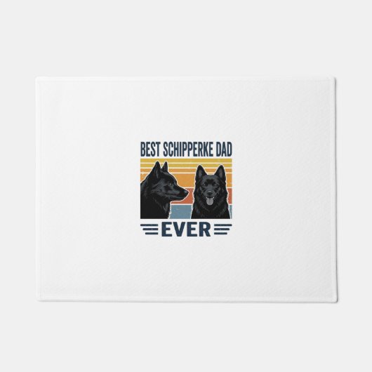 Paillasson Best Schipperke Dad Ever Retro Dog Vector Design_1 (Devant)