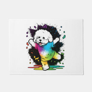Paillasson Bichon coloré Kawaii Dancing