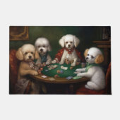 Paillasson Bichon Frise Chiens Jouer Poker Art (Devant)