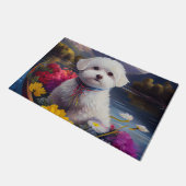 Paillasson Bichon Frise sur une pagaie : une aventure Pittore (Incliné)