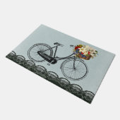 Paillasson bicyclette bienvenue de vélo de fleur de vert de (Incliné)