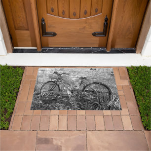 Paillasson Bicyclette Vintage noir croquis Mat Rug par mcfu