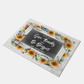 Paillasson Bienheureux Rustique Thanksgiving Citrouille Nom (Incliné)