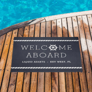 Paillasson Bienvenue à bord   Nom personnalisé du bateau