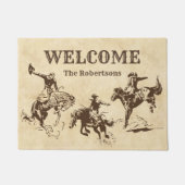 Paillasson Bienvenue à Cowboy Rodeo Western (Devant)