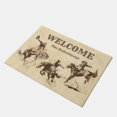 Paillasson Bienvenue à Cowboy Rodeo Western (Incliné)