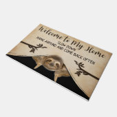 Paillasson Bienvenue À Ma Maison Sloth Mat, Lazy Sloth (Incliné)