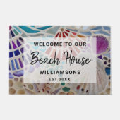 Paillasson Bienvenue à notre Beach House Shells Custom (Devant)
