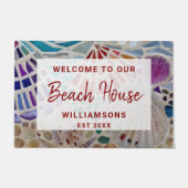 Paillasson Bienvenue à notre Beach House Shells Custom Doorma (Devant)