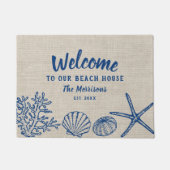 Paillasson Bienvenue à notre Beach House Vintage Shells Custo (Devant)