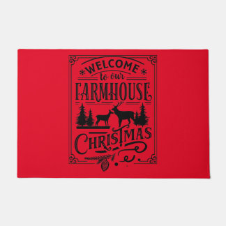 Paillasson Bienvenue à Notre Farmhouse Noël