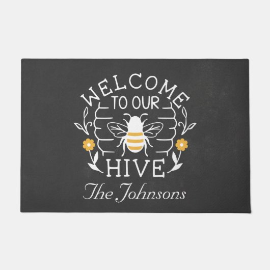 Paillasson Bienvenue à notre Hive Honey Bee Spring Doormat (Devant)