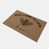 Paillasson Bienvenue À Notre Hive Mat, Simple Bee  (Incliné)