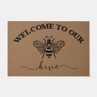 Paillasson Bienvenue À Notre Hive Mat, Simple Bee 