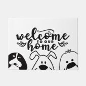Paillasson Bienvenue à notre Home Cute Dog Design pour les am (Devant)