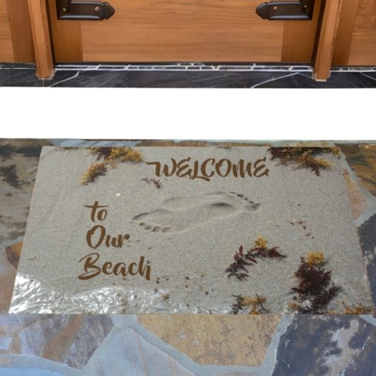 Paillasson Bienvenue à Our Beach Footprints in Sand