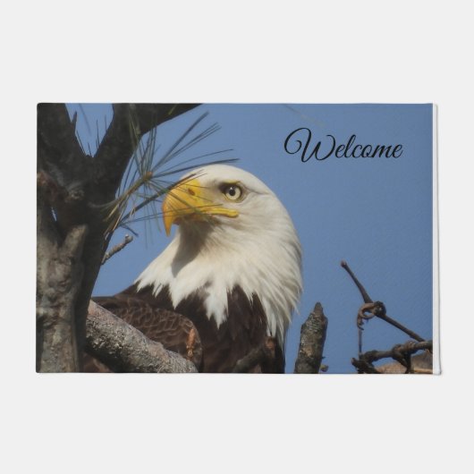Paillasson Bienvenue Aigle à chaume dans le nid (Devant)