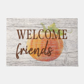 Paillasson Bienvenue Amis Citrouille Sur Plaques En Bois Pati (Devant)