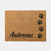 Paillasson Bienvenue Amoureux des chiens de chat animal de co (Devant)