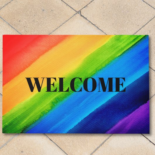 Paillasson Bienvenue Arc-en-Ciel