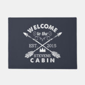 Paillasson Bienvenue au Cabine Porte Personnalisée | Marine (Devant)