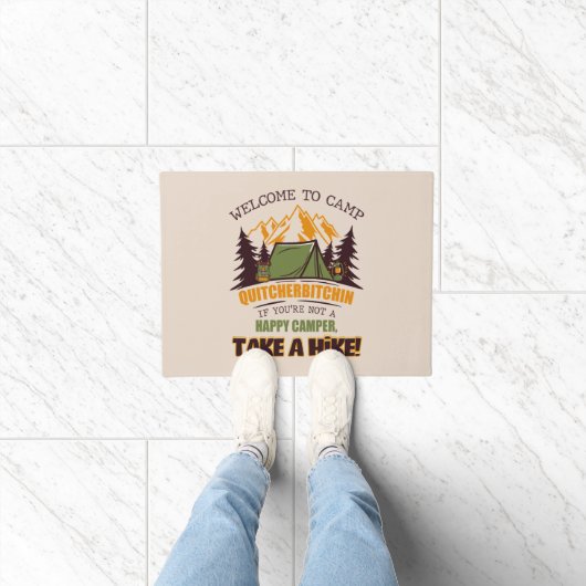 Paillasson Bienvenue Au Camp Quitcherbitchin Happy Camper (Intérieur)