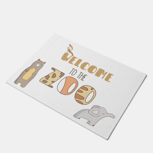 Paillasson Bienvenue Au Zoo Door Mat (Incliné)