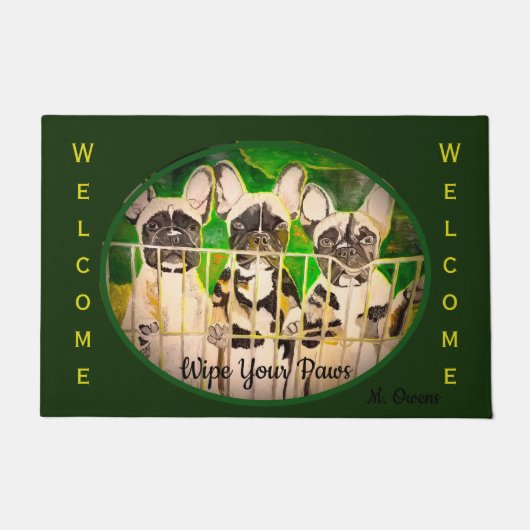 Paillasson Bienvenue aux Bulldogs français (Devant)